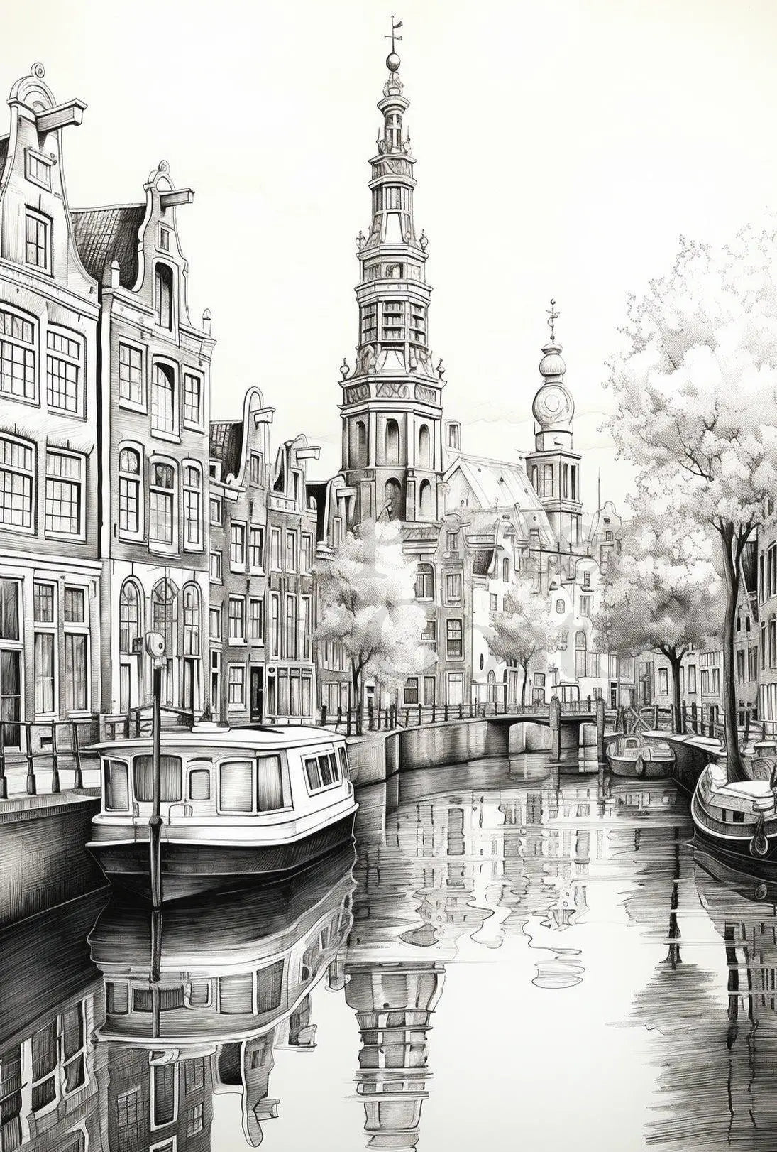 Timeless European Canal Scene Architectural Art Print - Travel Poster PosterGoat