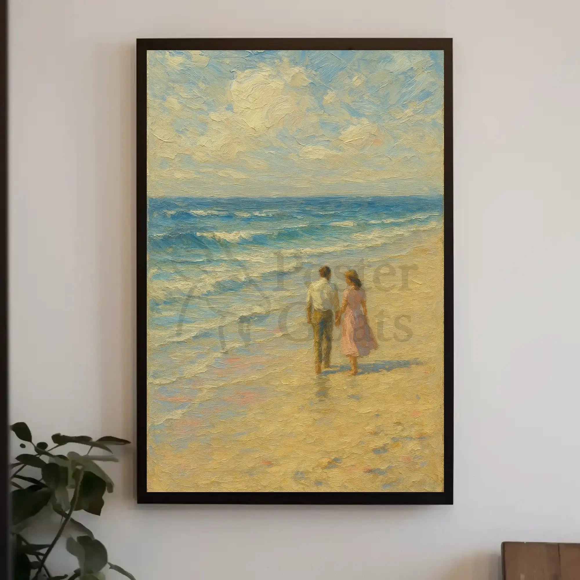 Timeless Romance on the Beach Artistic Poster PosterGoat