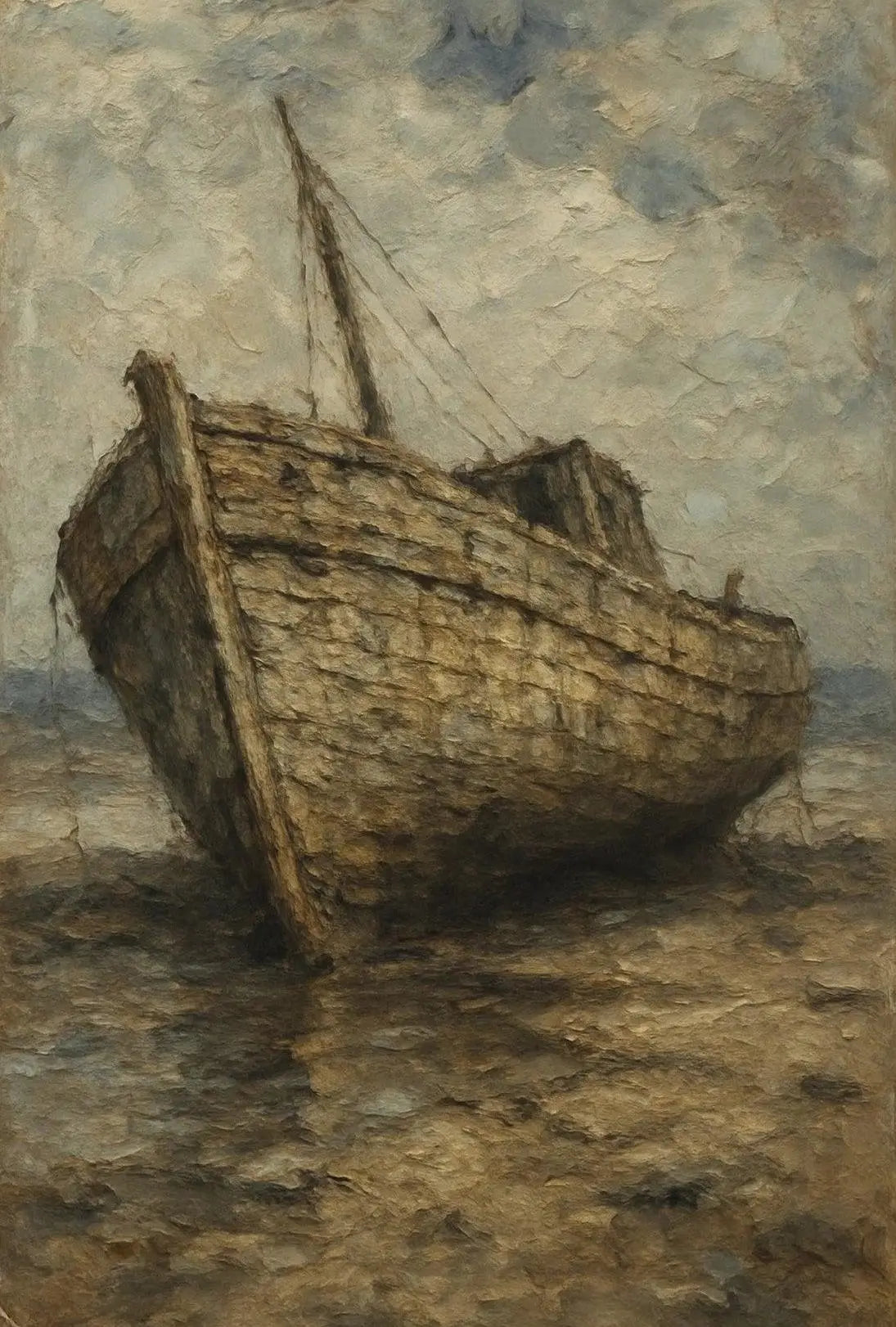 Timeless Shipwreck Impressionistic Artistic Poster PosterGoat
