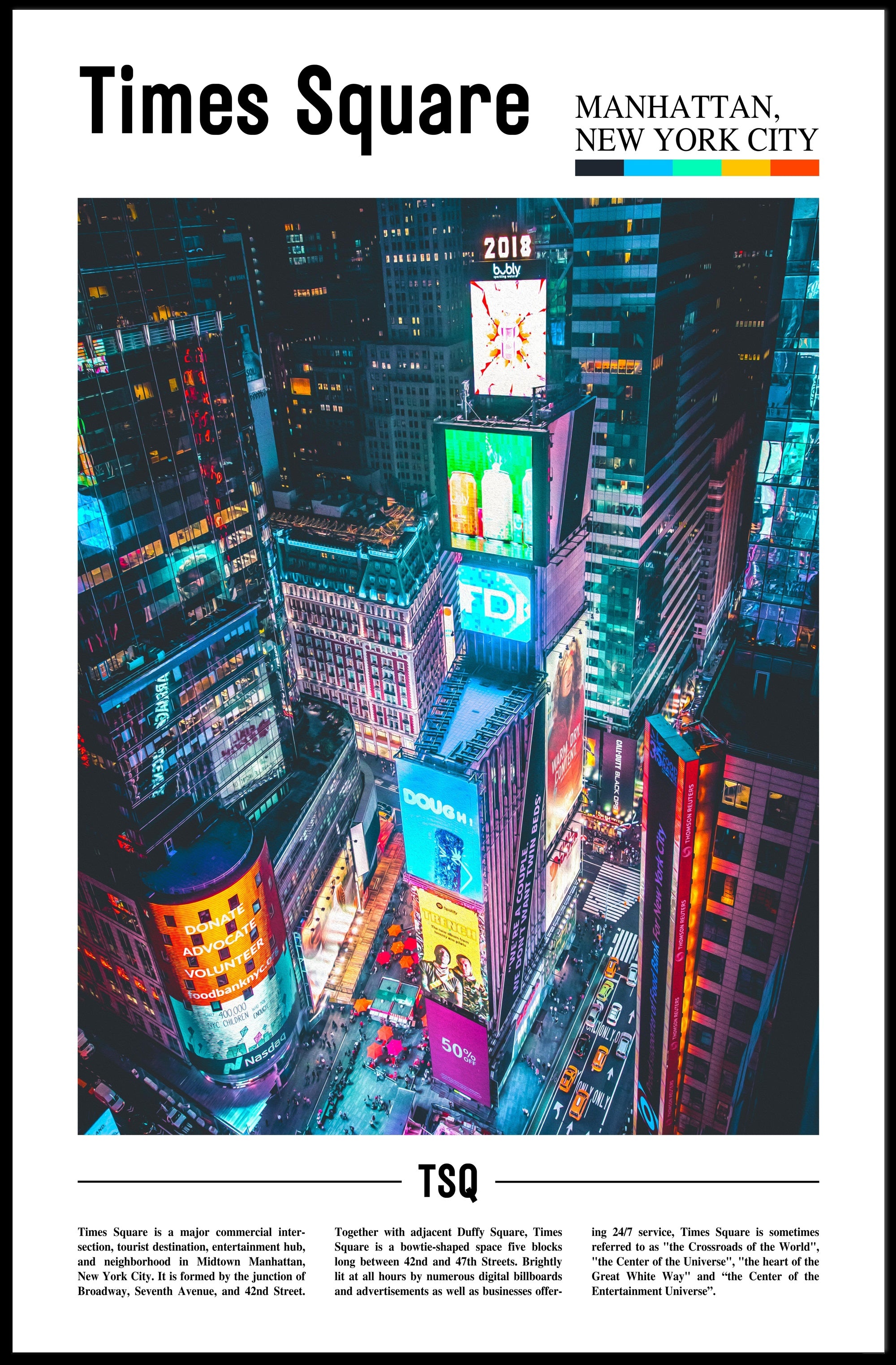 Times Square NYC Manhattan Travel Poster PosterGoat