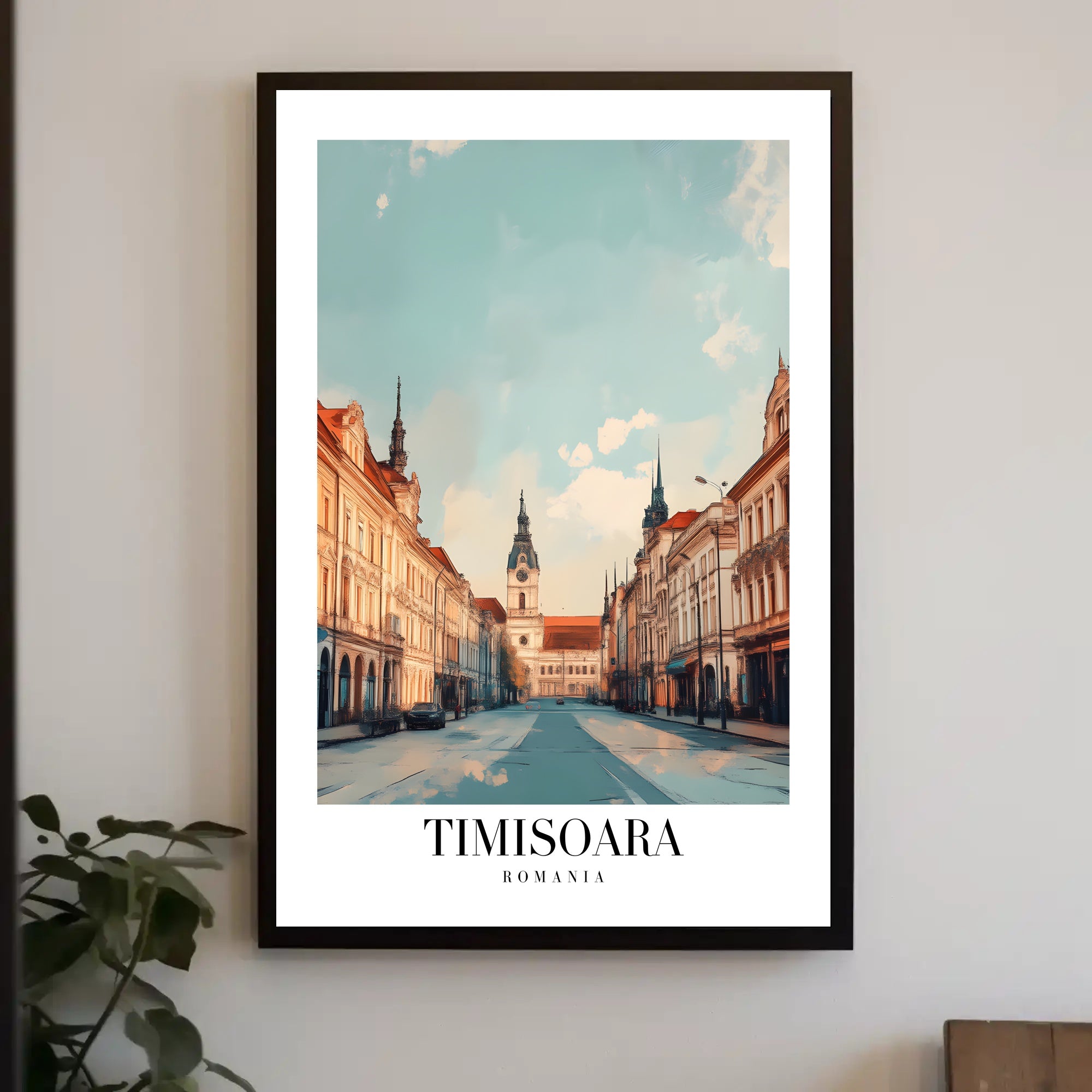 Timisoara Cityscape Modern Art Urban or Cityscape Poster PosterGoat