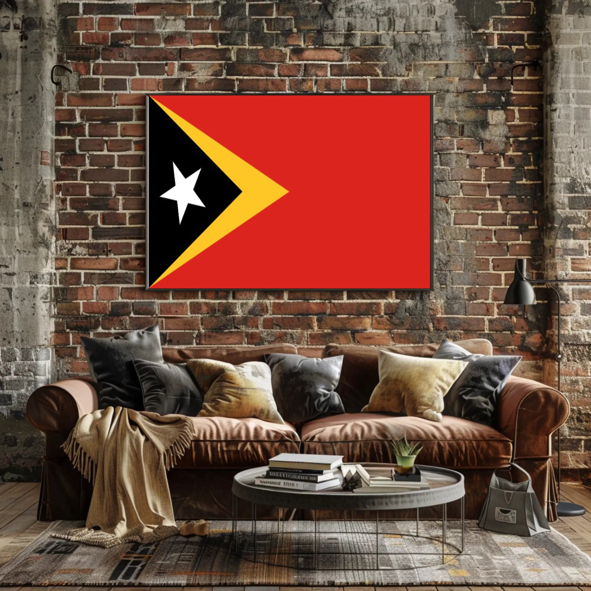 Timor-Leste National Flag Bold Patriotic Country Flag Poster PosterGoat