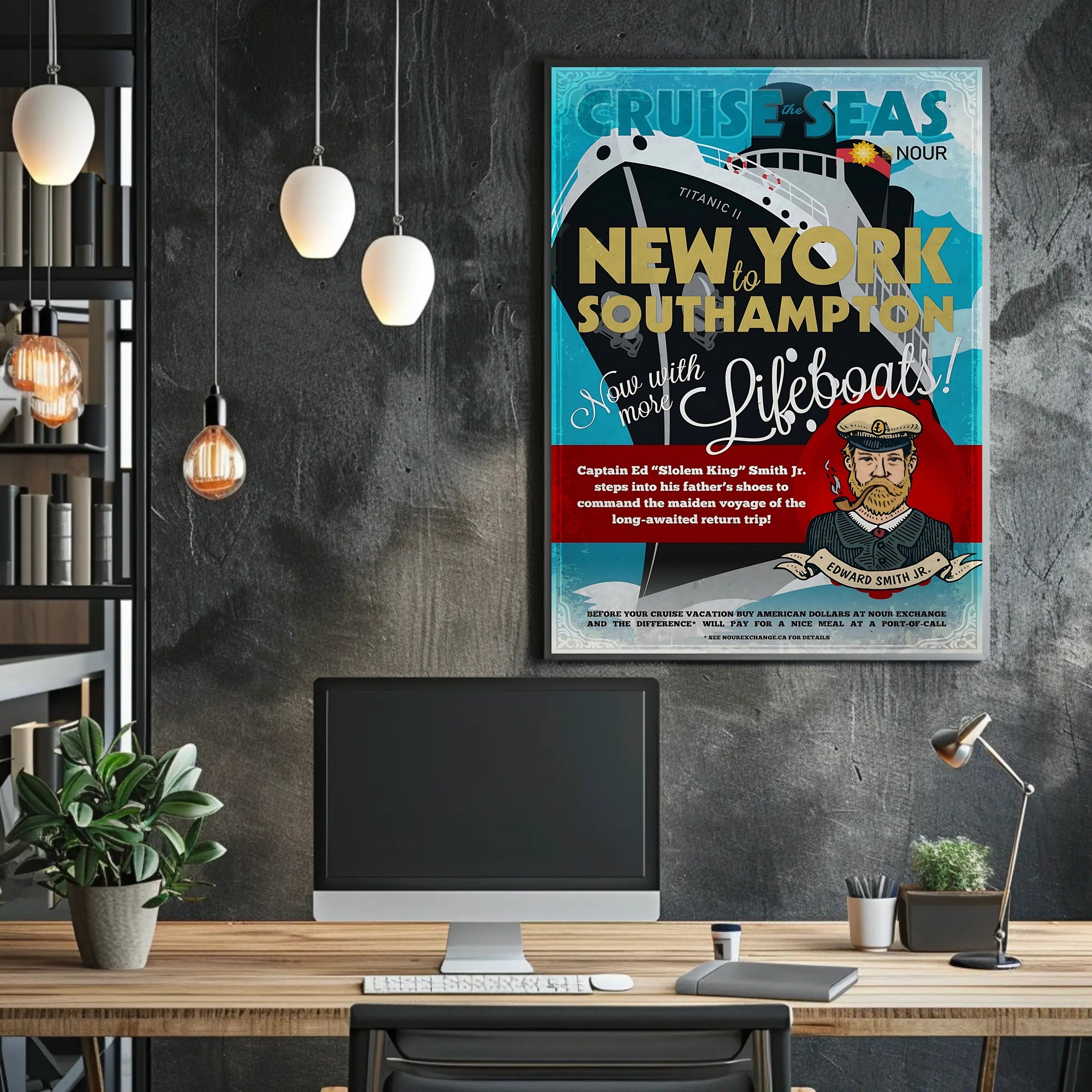 Titanic II Nautical Voyage Retro Travel Poster PosterGoat