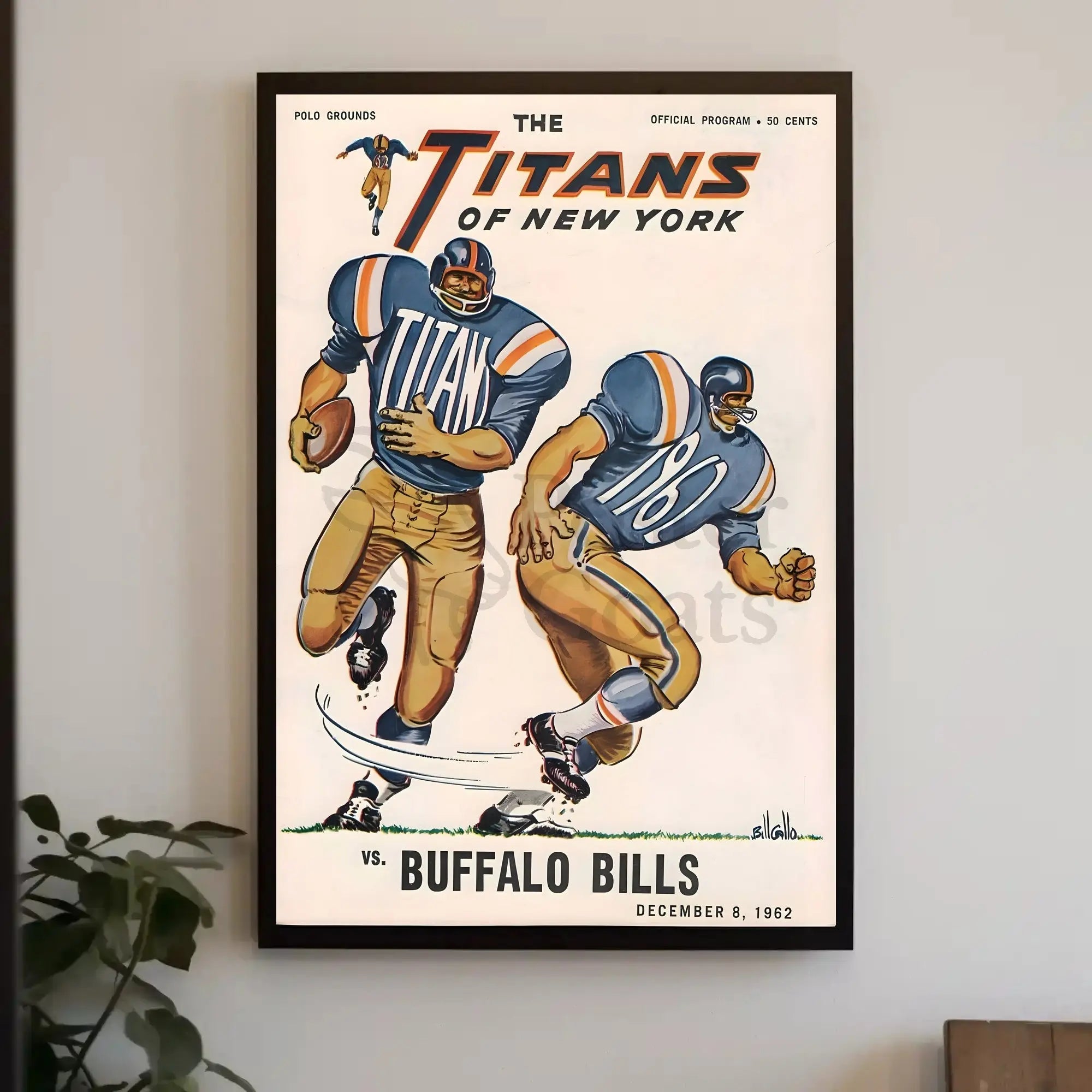 Titans vs Bills 1962 Retro Sports Poster PosterGoat
