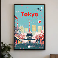 Tokyo Cityscape Travel Poster PosterGoat
