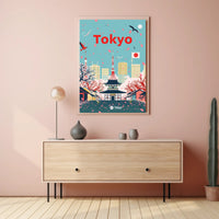 Tokyo Cityscape Travel Poster PosterGoat