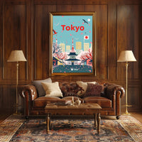 Tokyo Cityscape Travel Poster PosterGoat