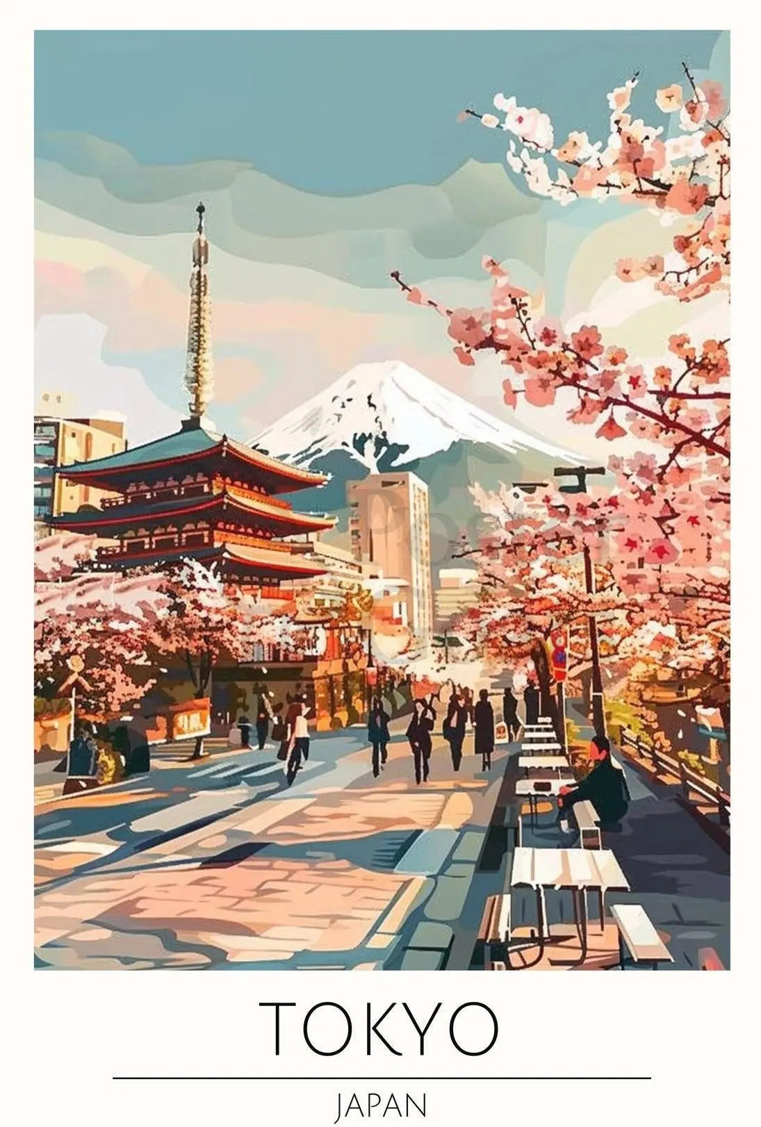 Tokyo Spring Harmony Travel Poster PosterGoat