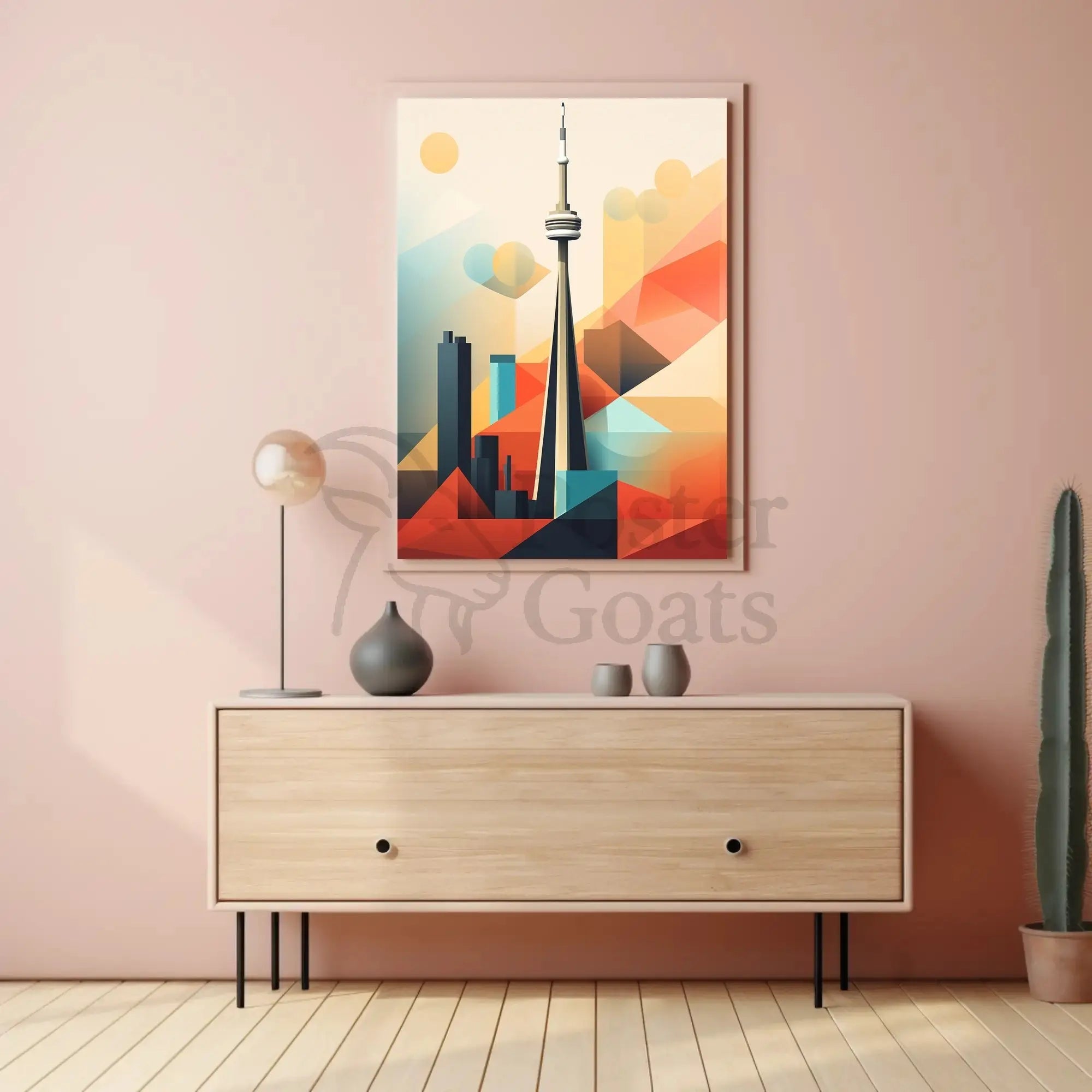 Toronto CN Tower Cityscape Artwork Print - Abstract Artistic Poster PosterGoat