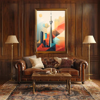 Toronto CN Tower Cityscape Artwork Print - Abstract Artistic Poster PosterGoat