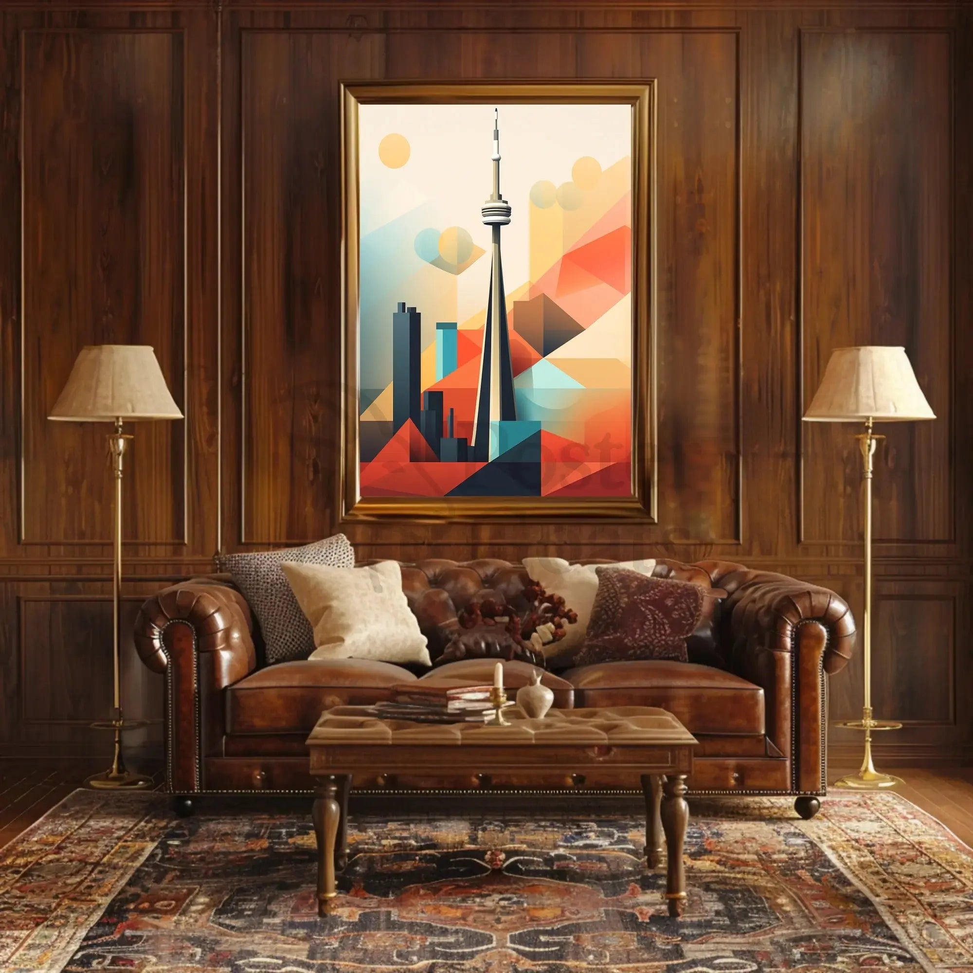 Toronto CN Tower Cityscape Artwork Print - Abstract Artistic Poster PosterGoat