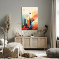 Toronto CN Tower Cityscape Artwork Print - Abstract Artistic Poster PosterGoat