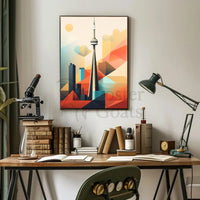 Toronto CN Tower Cityscape Artwork Print - Abstract Artistic Poster PosterGoat
