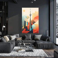 Toronto CN Tower Cityscape Artwork Print - Abstract Artistic Poster PosterGoat
