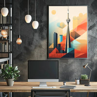 Toronto CN Tower Cityscape Artwork Print - Abstract Artistic Poster PosterGoat
