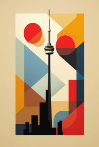 Toronto CN Tower Modern Abstract Art Print - Poster PosterGoat