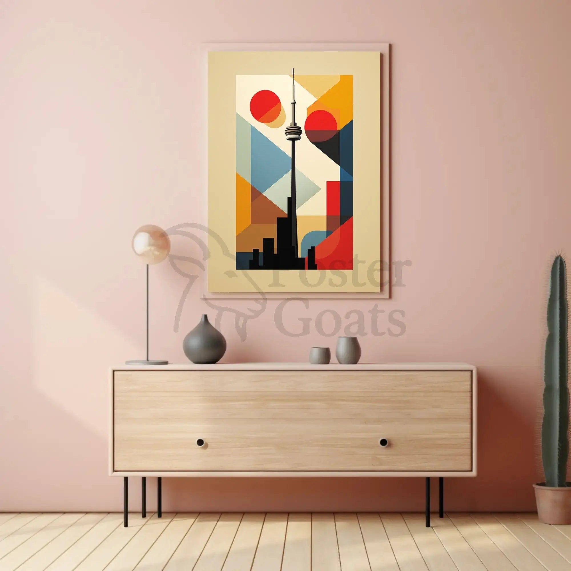 Toronto CN Tower Modern Abstract Art Print - Poster PosterGoat