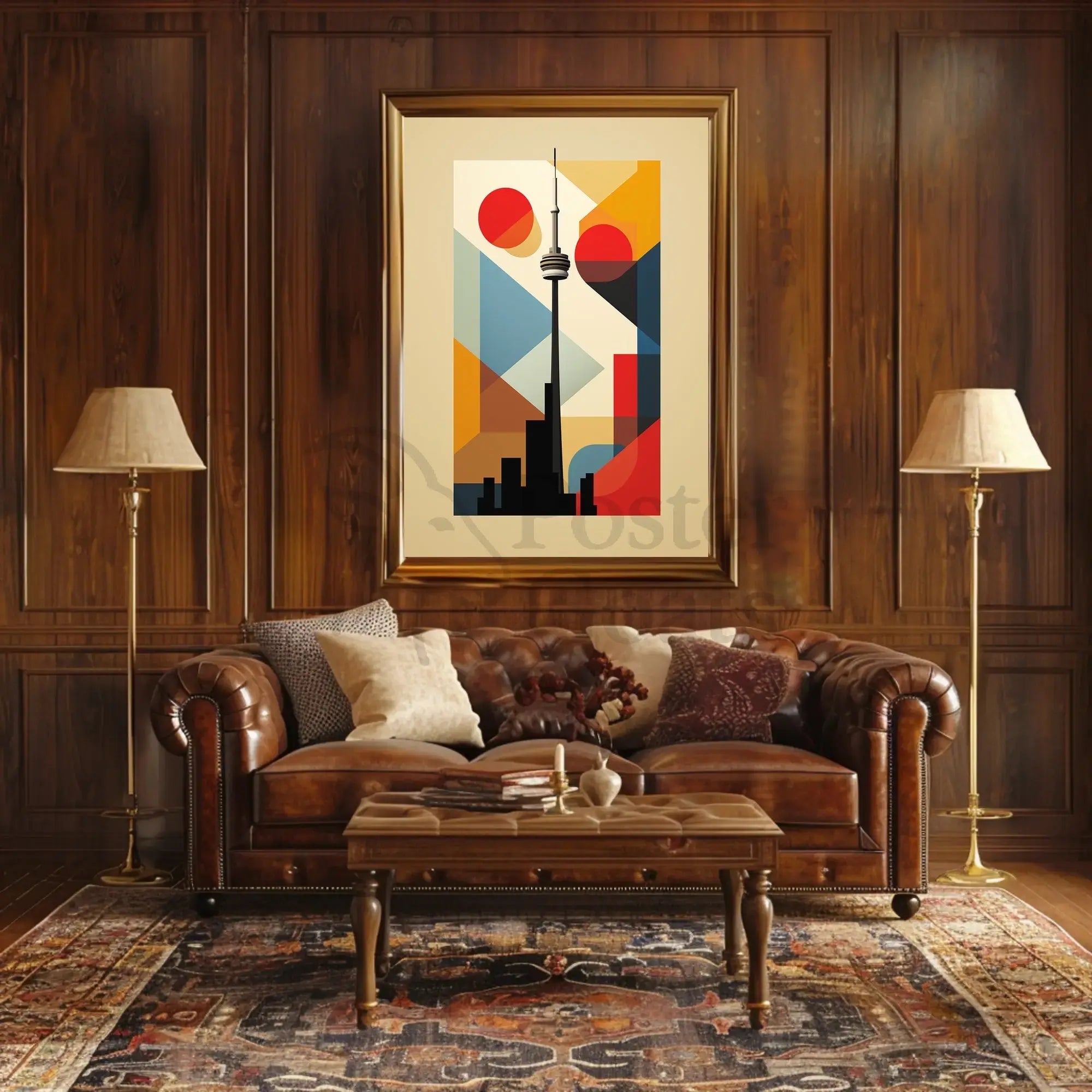 Toronto CN Tower Modern Abstract Art Print - Poster PosterGoat