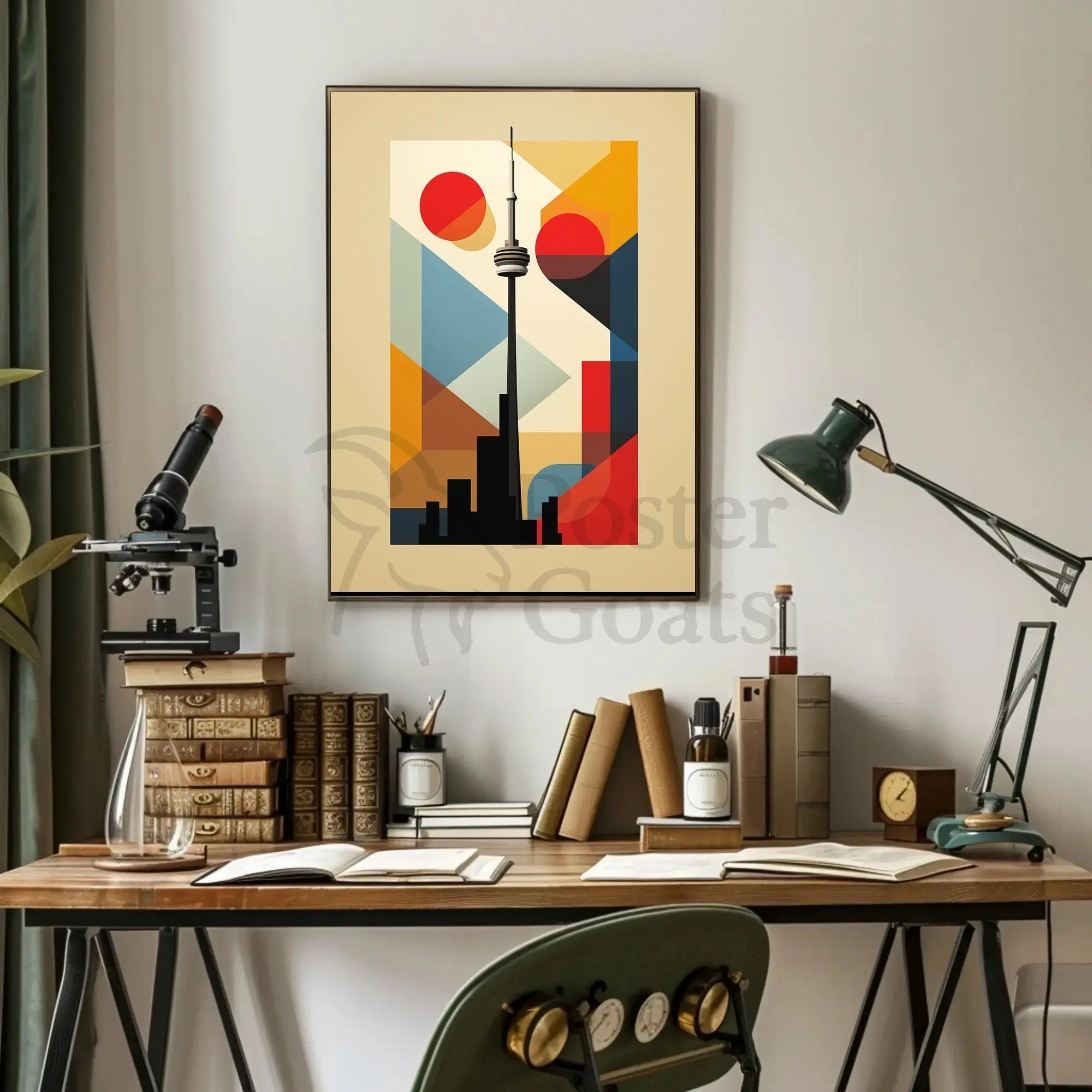 Toronto CN Tower Modern Abstract Art Print - Poster PosterGoat