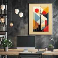 Toronto CN Tower Modern Abstract Art Print - Poster PosterGoat