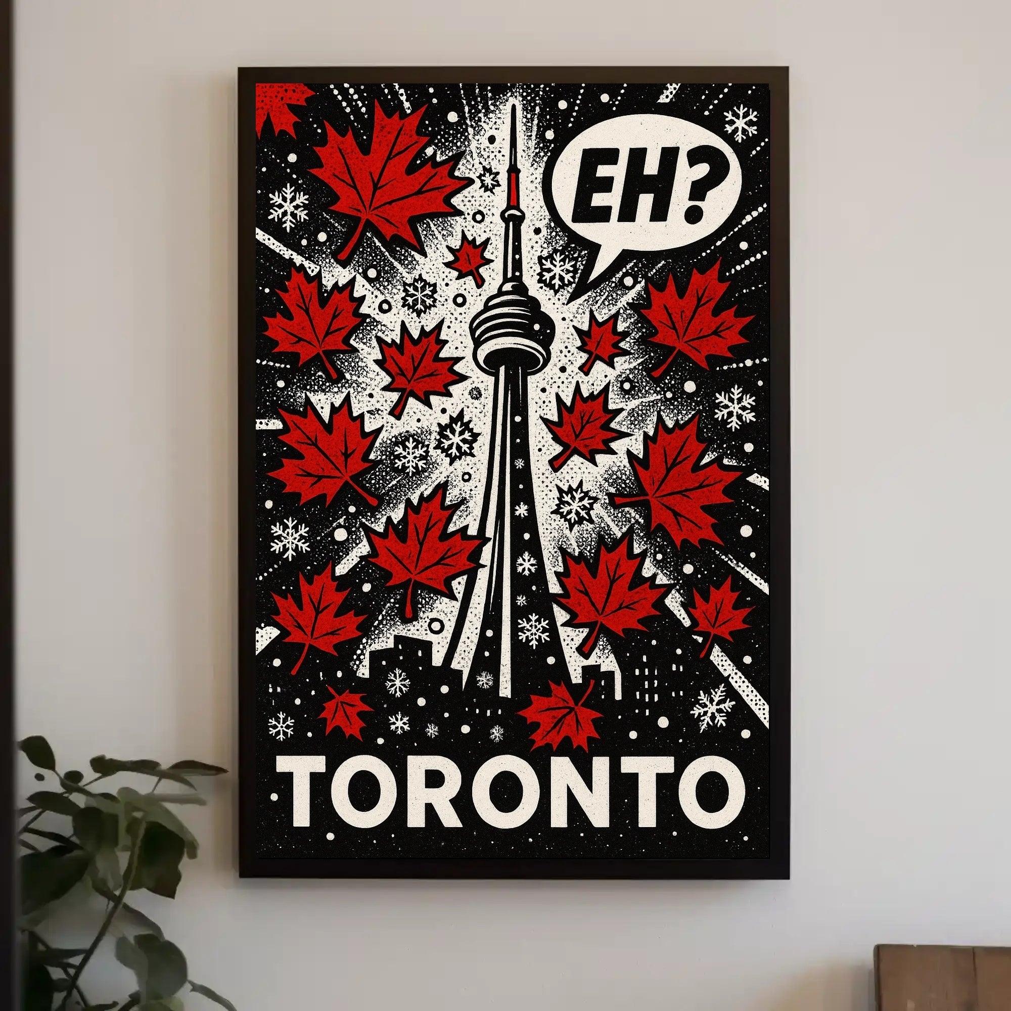 Toronto CN Tower Pop Art Cityscape Poster PosterGoat