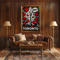 Toronto CN Tower Pop Art Cityscape Poster PosterGoat