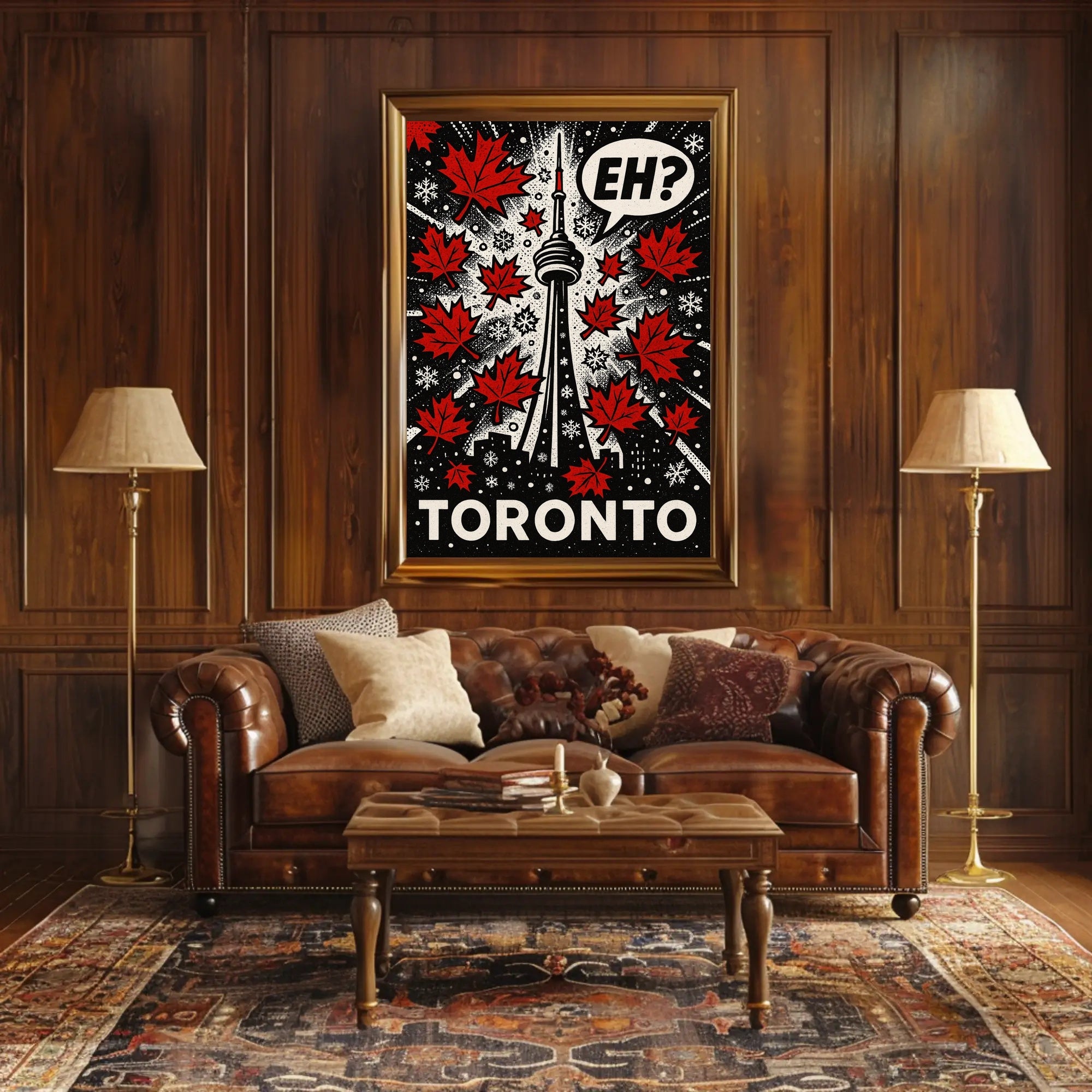 Toronto CN Tower Pop Art Cityscape Poster PosterGoat