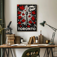 Toronto CN Tower Pop Art Cityscape Poster PosterGoat