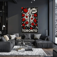Toronto CN Tower Pop Art Cityscape Poster PosterGoat