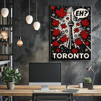 Toronto CN Tower Pop Art Cityscape Poster PosterGoat