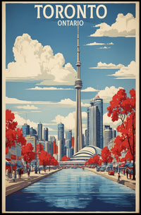 Toronto CN Tower Retro-Modern Urban or Cityscape Poster PosterGoat