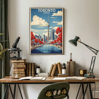 Toronto CN Tower Retro-Modern Urban or Cityscape Poster PosterGoat