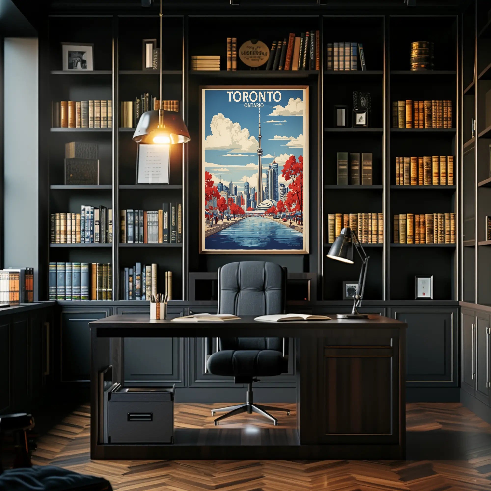 Toronto CN Tower Retro-Modern Urban or Cityscape Poster PosterGoat