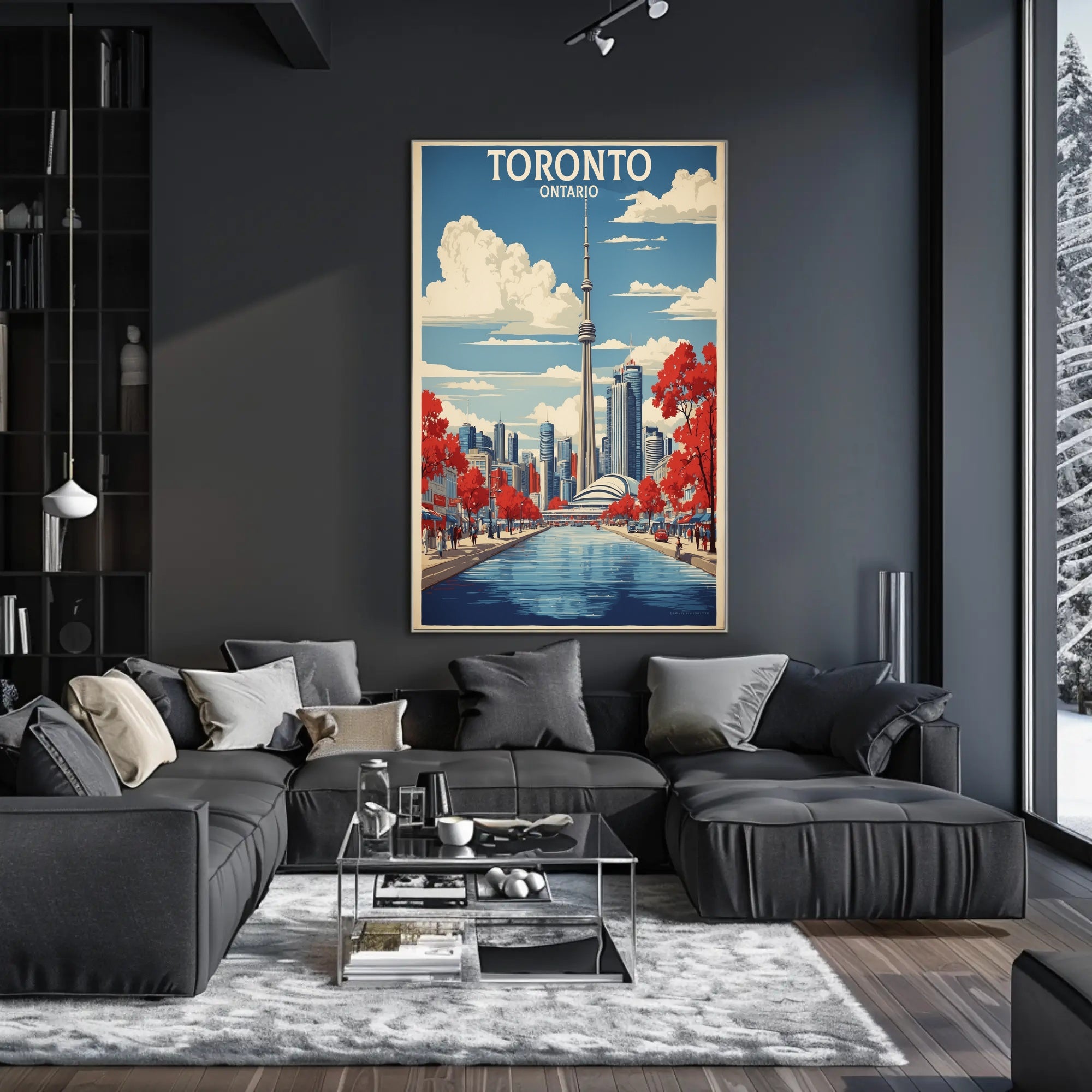Toronto CN Tower Retro-Modern Urban or Cityscape Poster PosterGoat