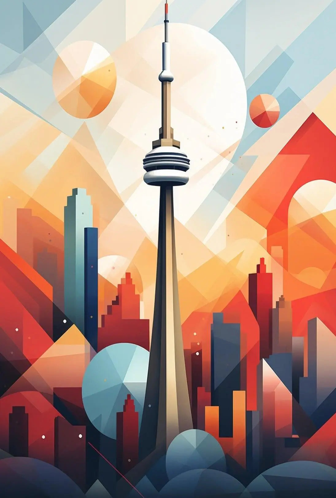 Toronto City Skyline Geometric Art Travel Poster PosterGoat