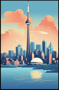 Toronto Skyline Reflection Art in Urban or Cityscape Poster PosterGoat