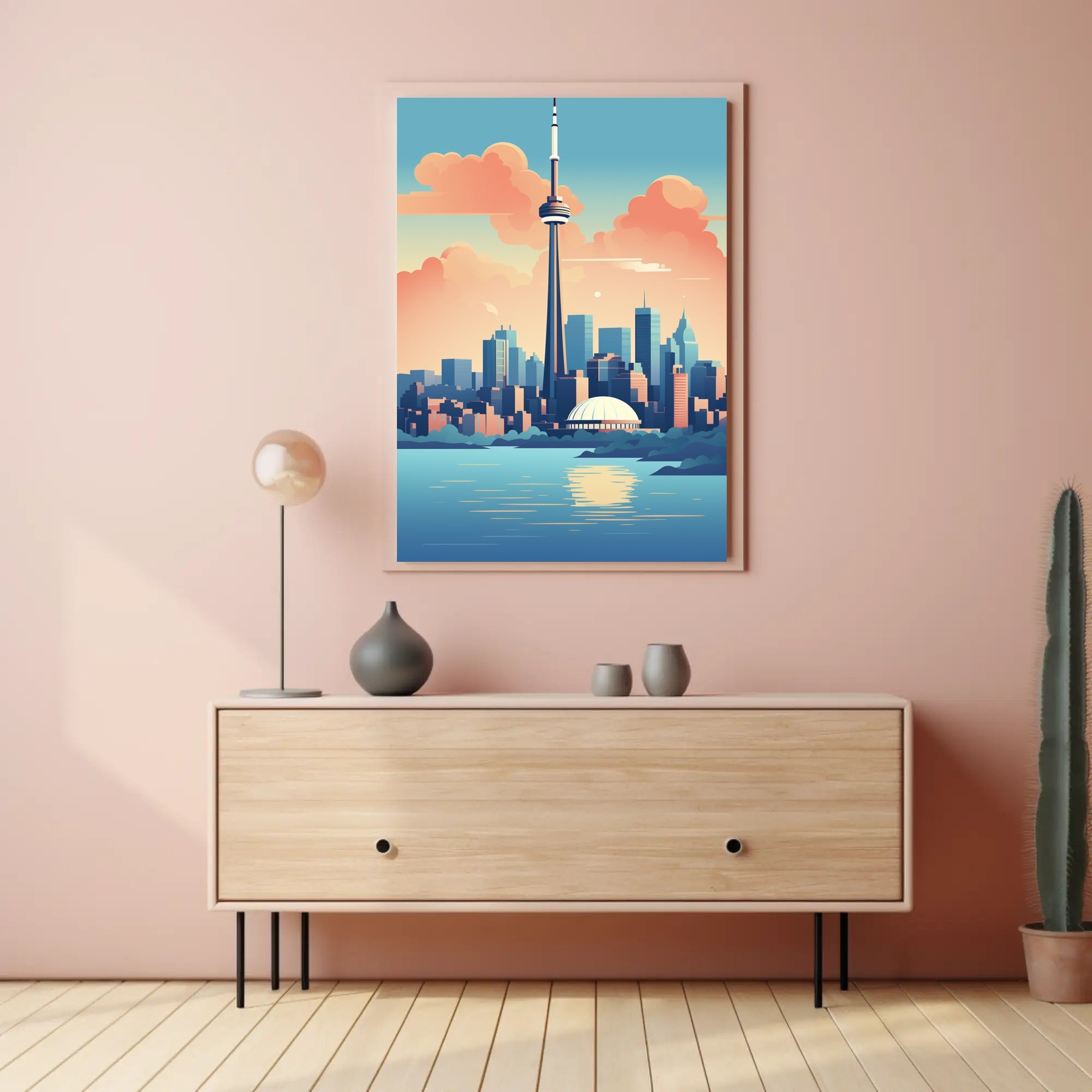 Toronto Skyline Reflection Art in Urban or Cityscape Poster PosterGoat