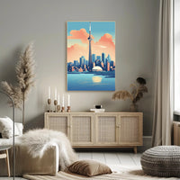 Toronto Skyline Reflection Art in Urban or Cityscape Poster PosterGoat