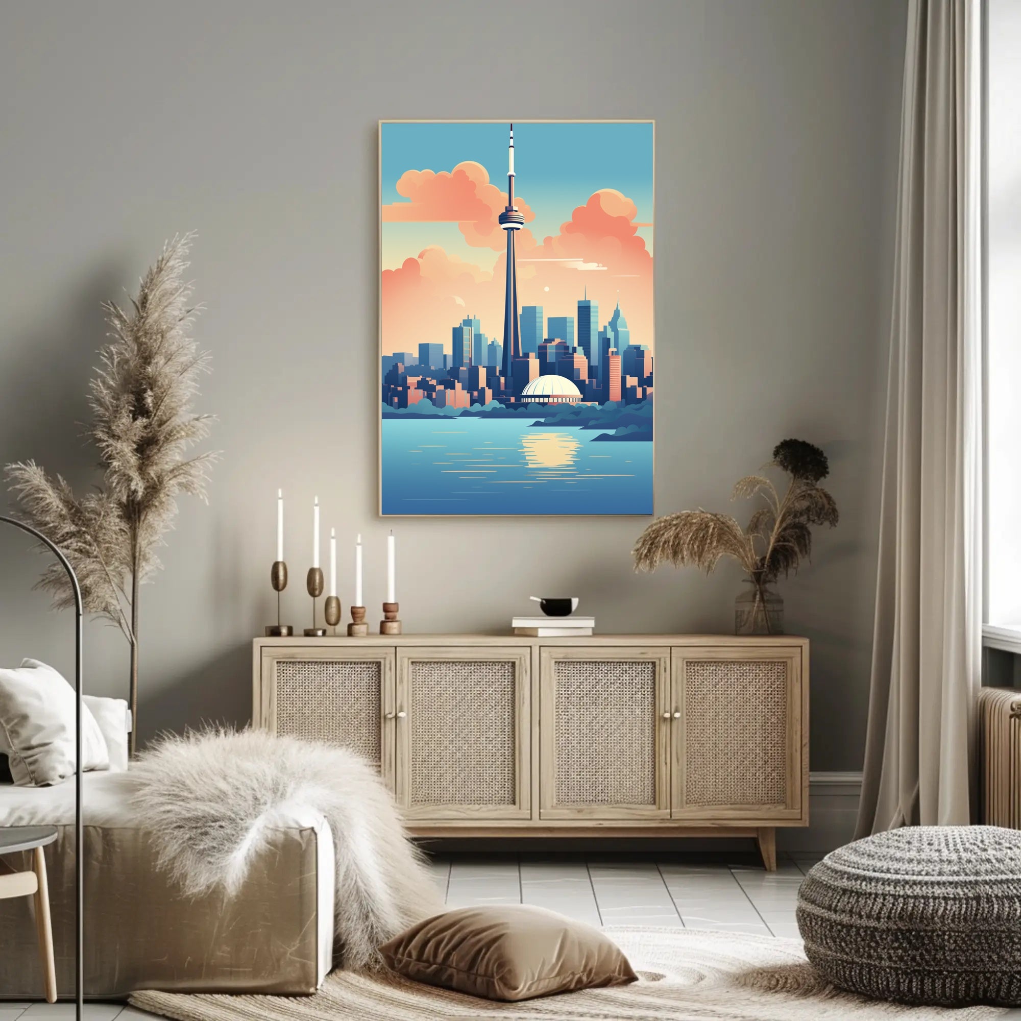 Toronto Skyline Reflection Art in Urban or Cityscape Poster PosterGoat