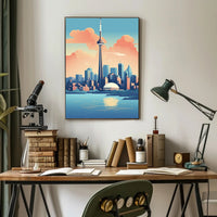 Toronto Skyline Reflection Art in Urban or Cityscape Poster PosterGoat
