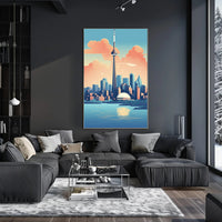 Toronto Skyline Reflection Art in Urban or Cityscape Poster PosterGoat