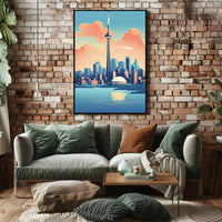 Toronto Skyline Reflection Art in Urban or Cityscape Poster PosterGoat