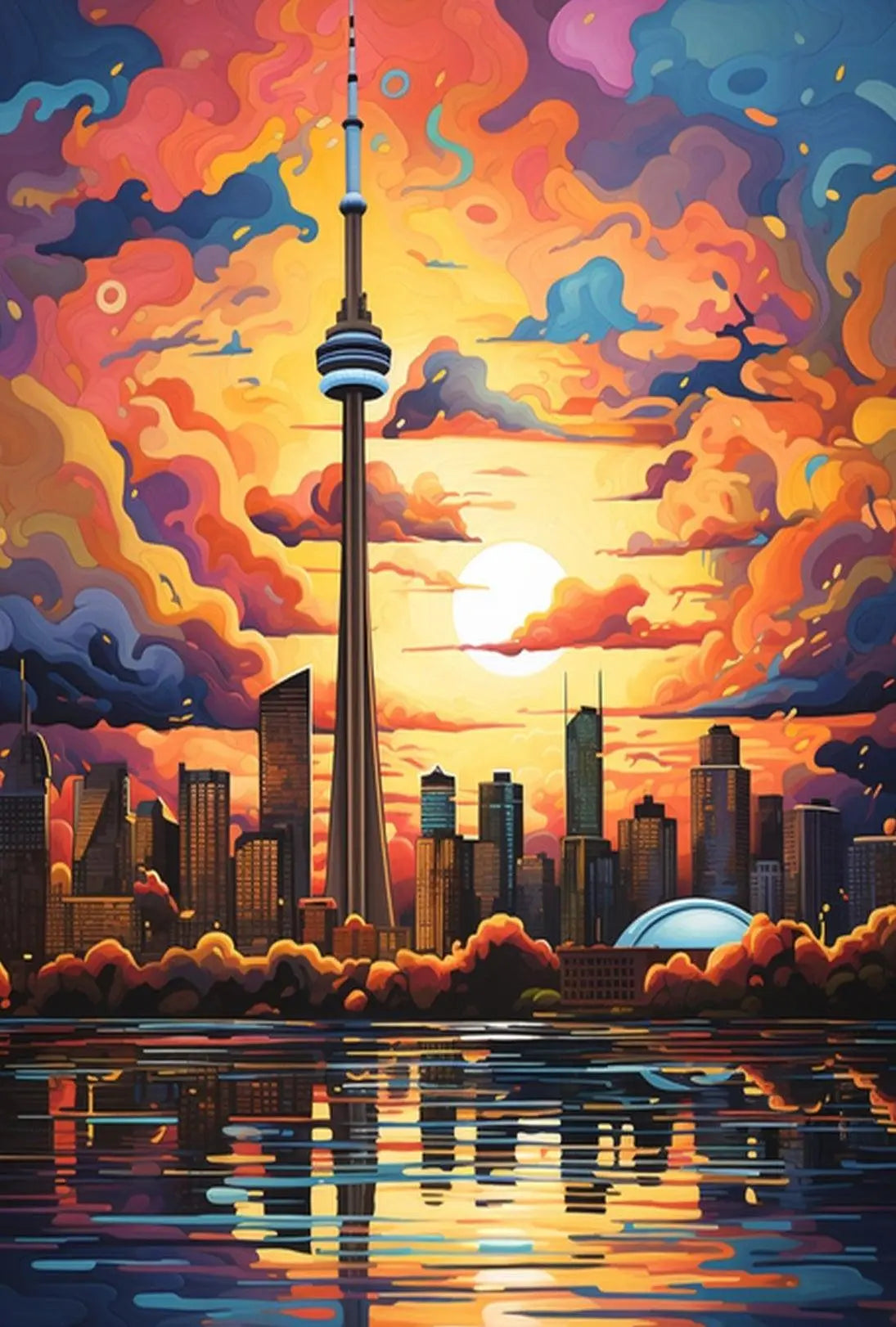 Toronto Skyline Vibrance Modern Art Abstract Artistic Poster PosterGoat