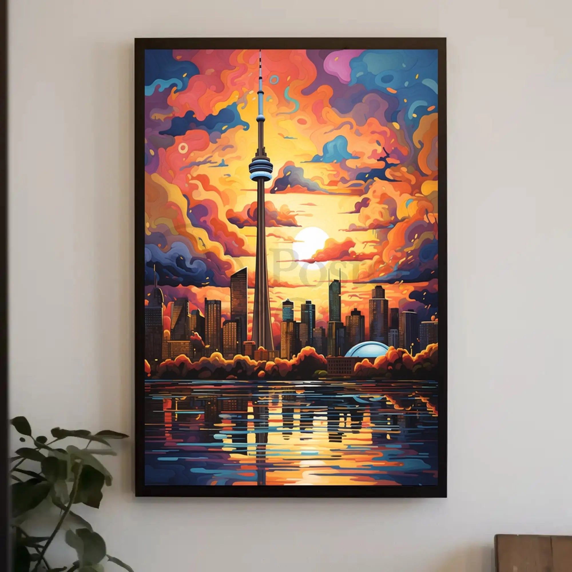 Toronto Skyline Vibrance Modern Art Abstract Artistic Poster PosterGoat