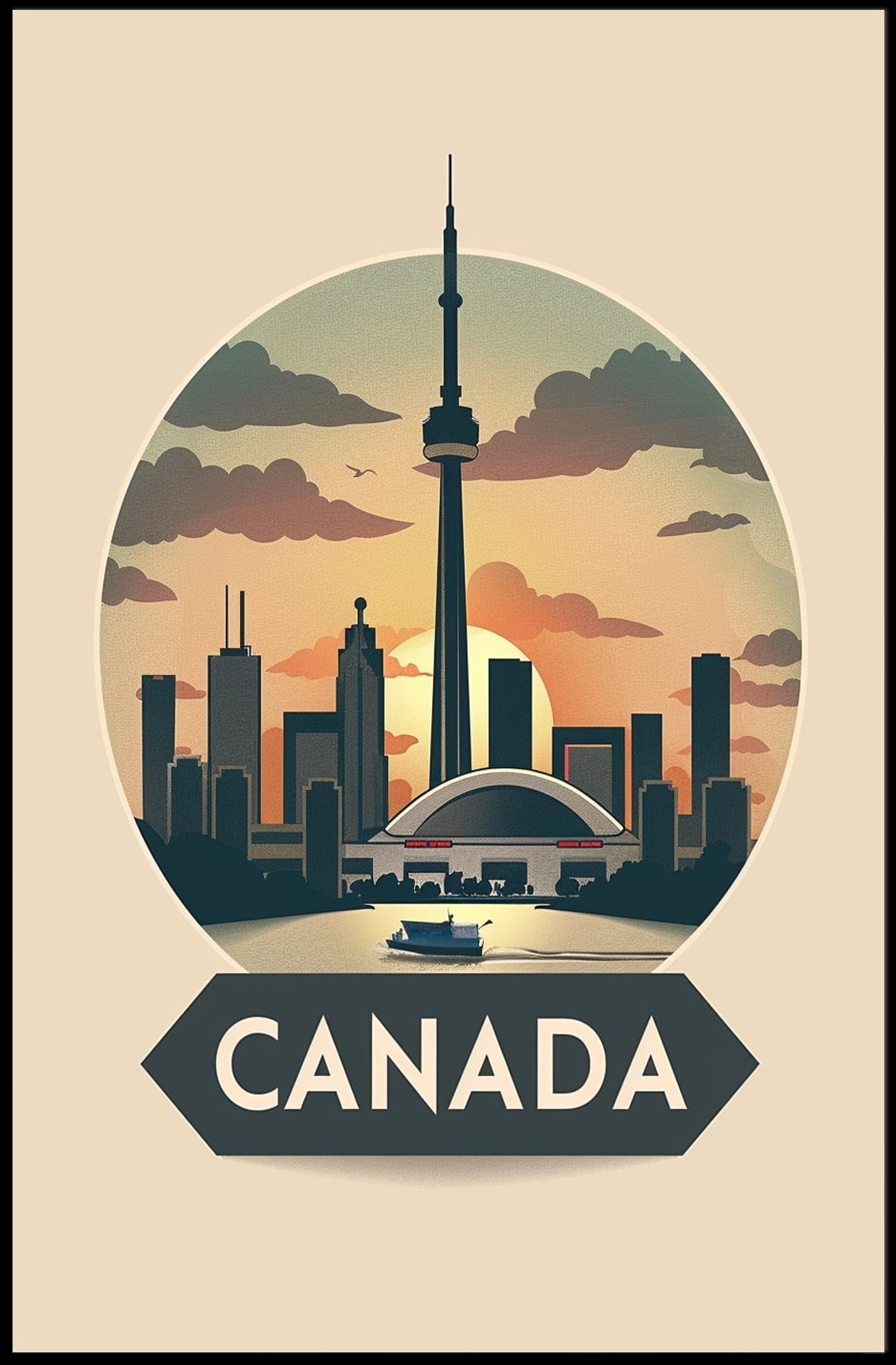 Toronto Skyline at Sunset: Urban or Cityscape Poster PosterGoat