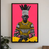Traditional African Attire with Intricate Patterns Cultural Poster PosterGoat