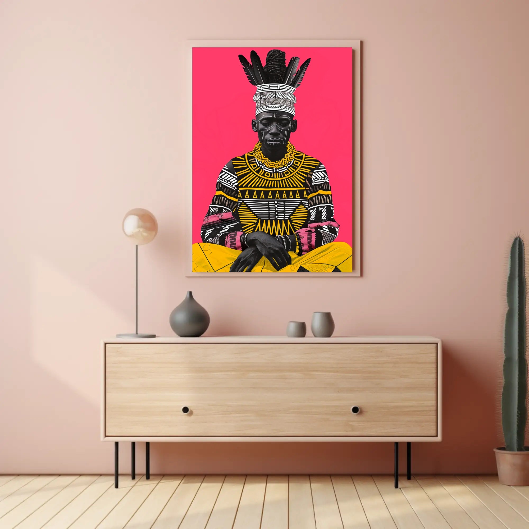 Traditional African Attire with Intricate Patterns Cultural Poster PosterGoat