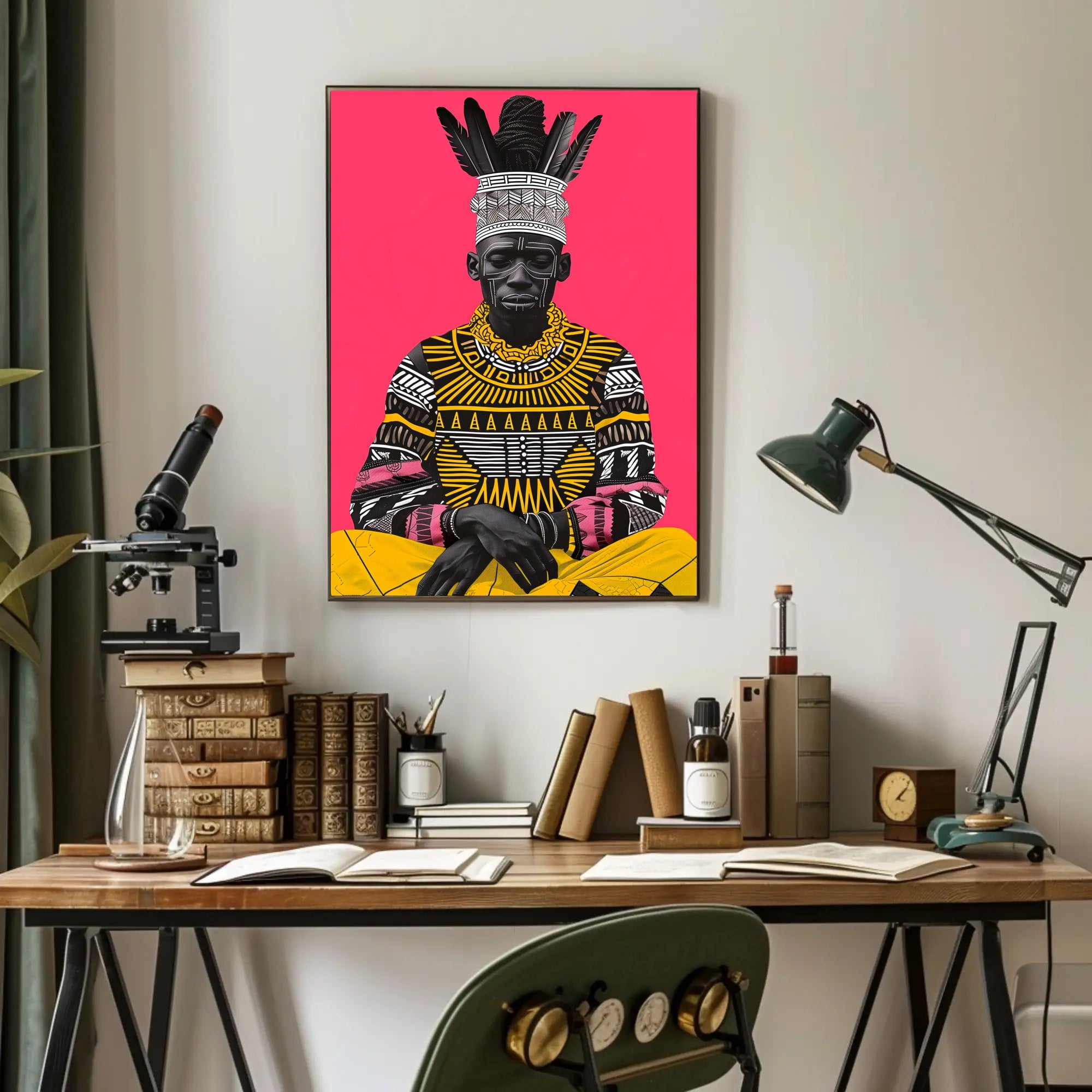 Traditional African Attire with Intricate Patterns Cultural Poster PosterGoat