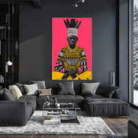 Traditional African Attire with Intricate Patterns Cultural Poster PosterGoat