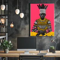 Traditional African Attire with Intricate Patterns Cultural Poster PosterGoat